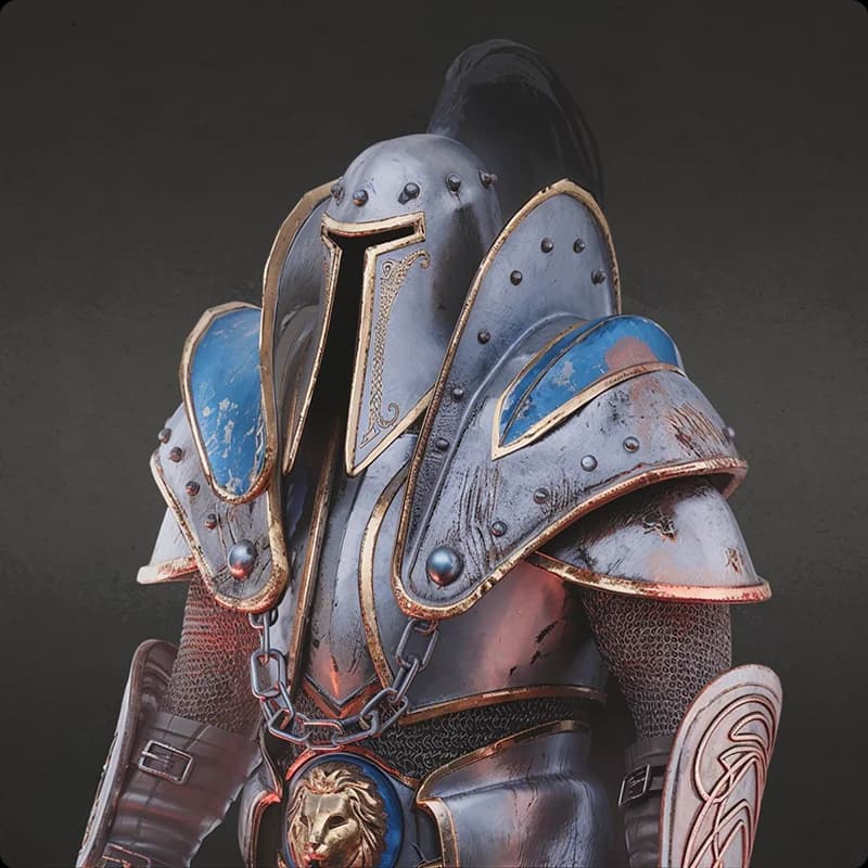 Skyrim mod: Warcraft 3 Heroic Footman 3D model 5