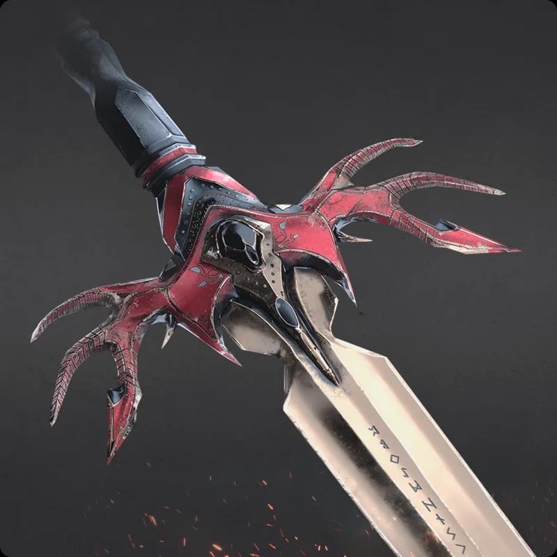 Fallen sword 3D model for Skyrim game mod 7